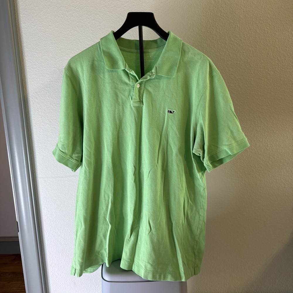 Vineyard Vines Men's Polo Shirt Casual Short Sleeve Green Size L